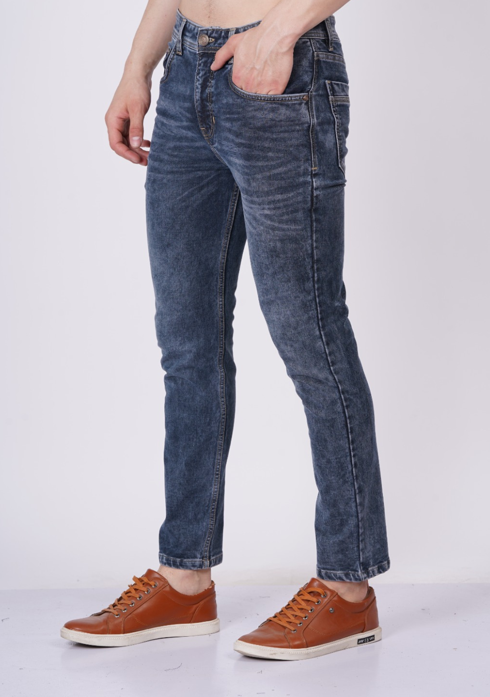 men's gray denim jeans