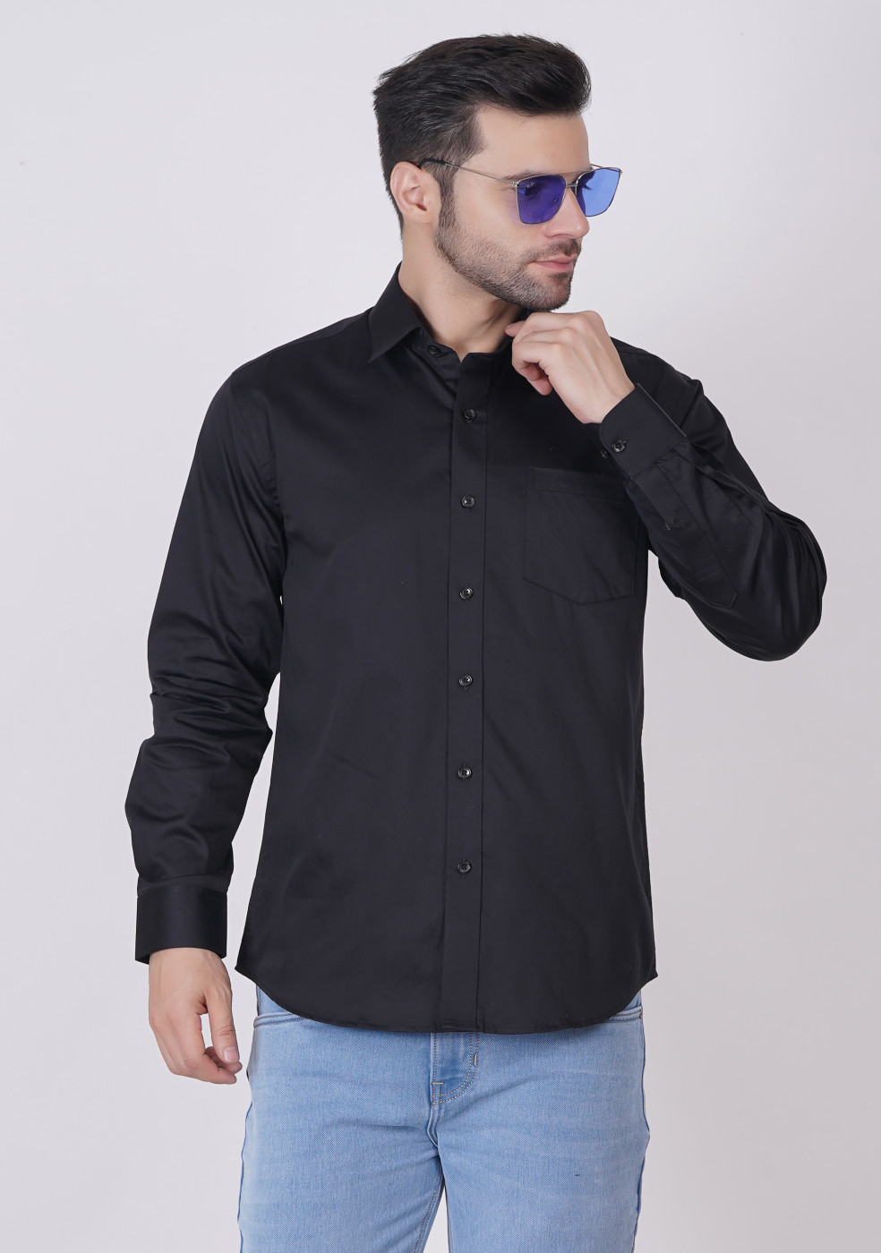 black formal shirt for men