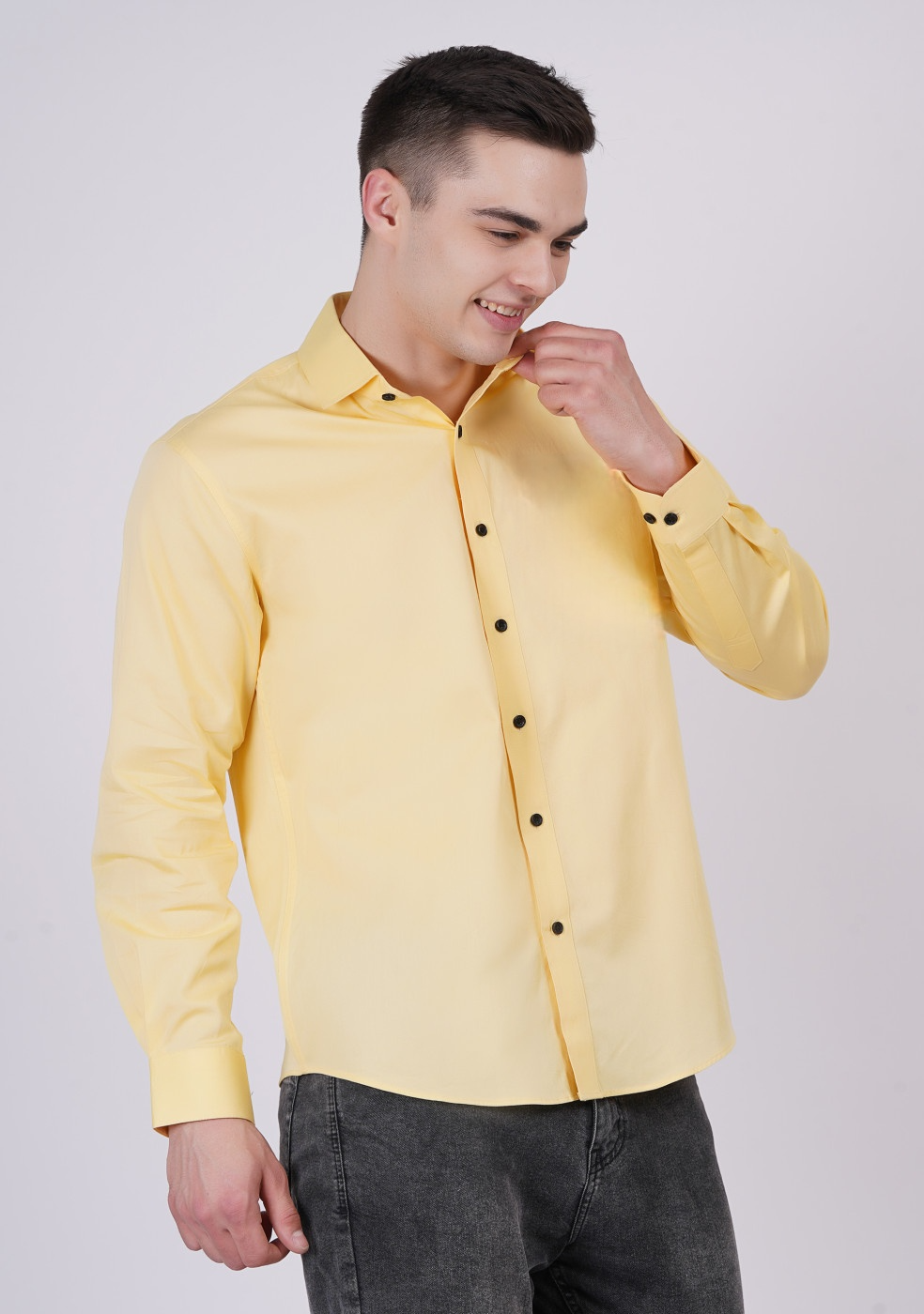 yellow formal shirt for men