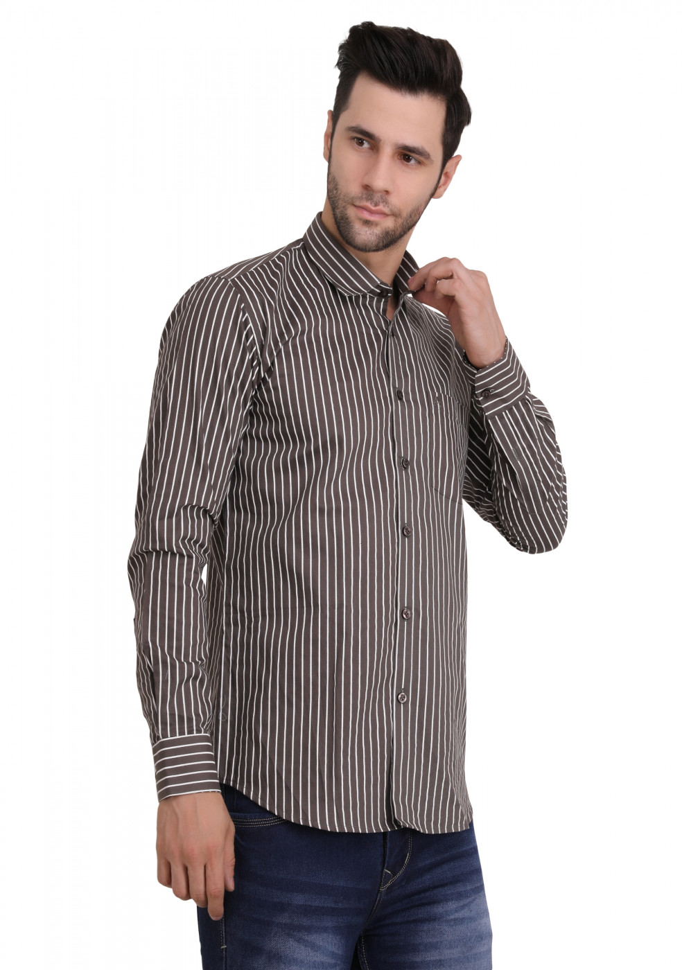 Gray Formal Lining Shirt For Men