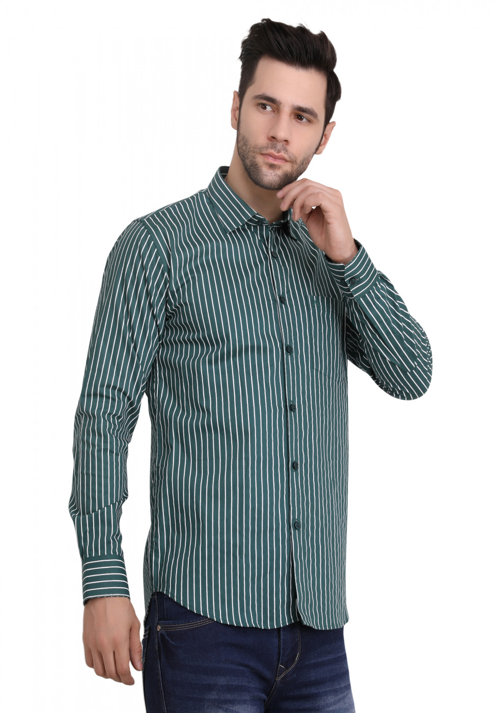Green Formal Lining Shirt For Men