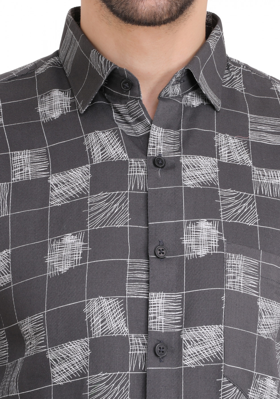 Gray Trendy PC  Cotton Shirt For Men