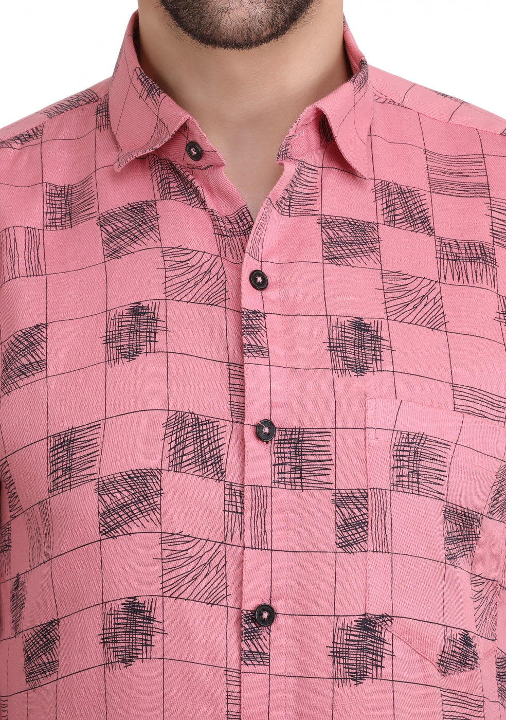 Pink Trendy PC Cotton Shirt For Men