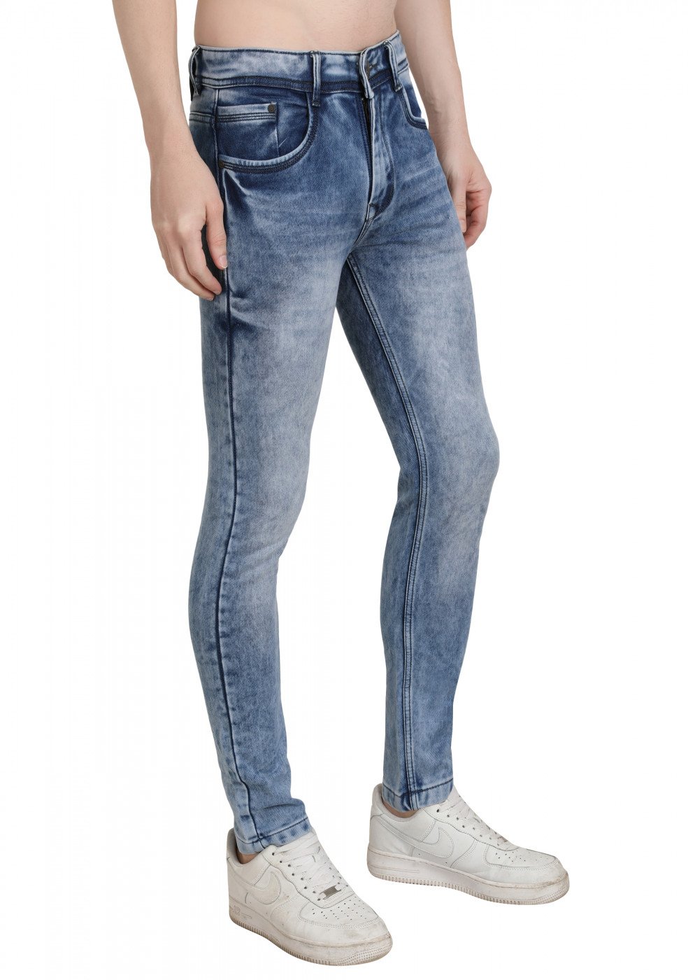 Light Blue Slim Fit Trendy Jeans For Men