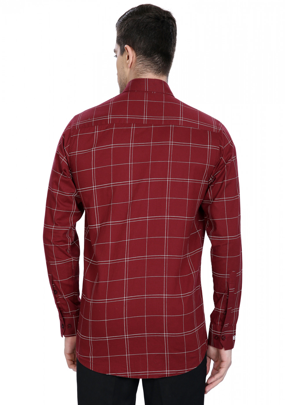 Red Color Big Check Cotton Shirt For Men