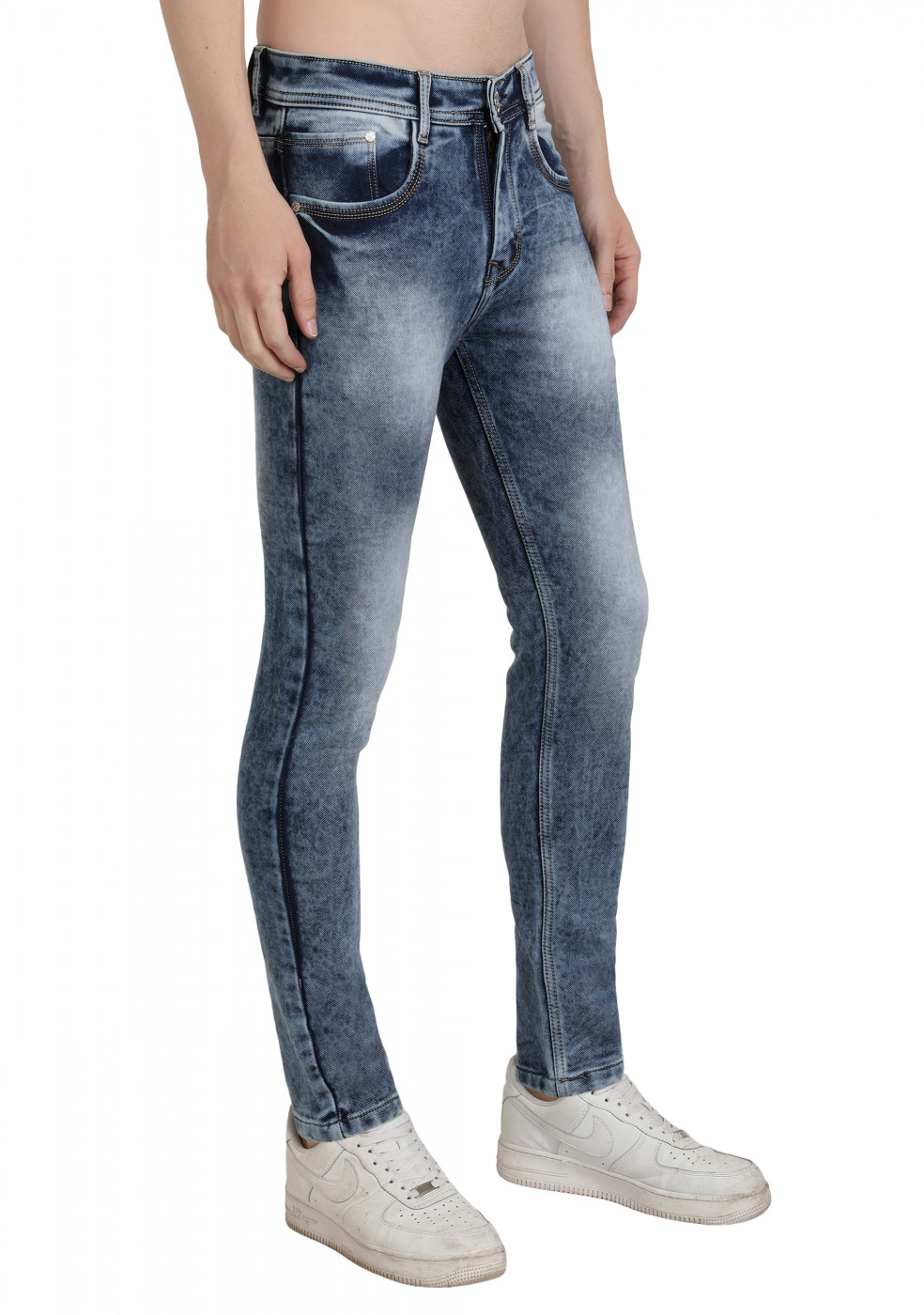 Slim Fit  Blue Denim Jeans For Men