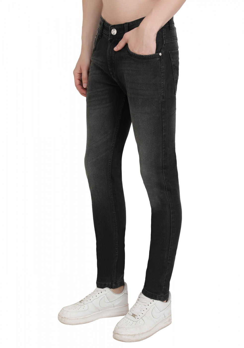 Slim Fit Gray Denim Jeans For Men