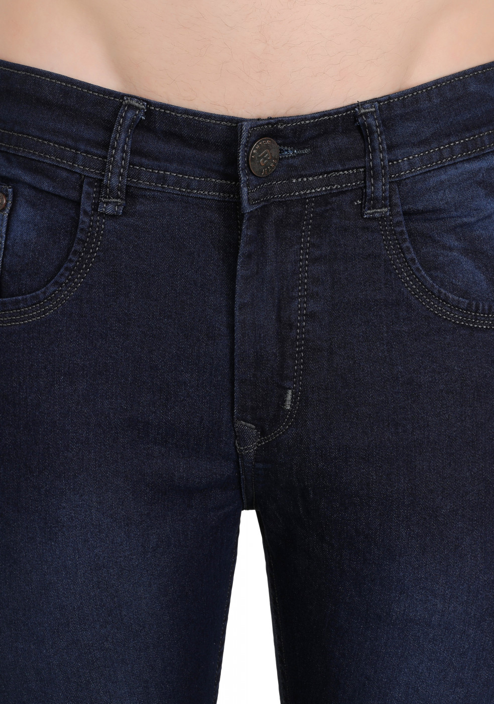 Slim Fit Navy Blue Denim Jeans For Men