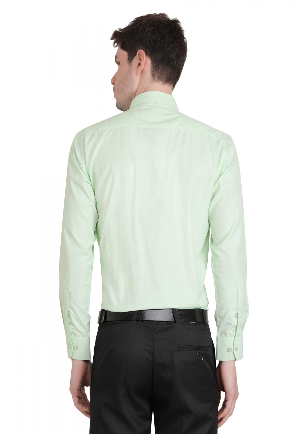 Light Green Mix PC Cotton Shirt For Men