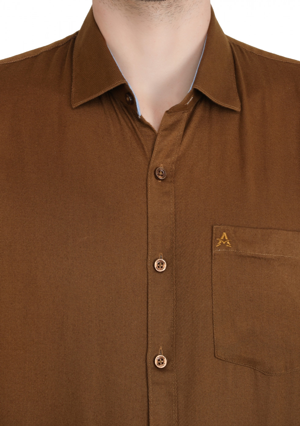 Brown Plain Cotton Shirt For Men
