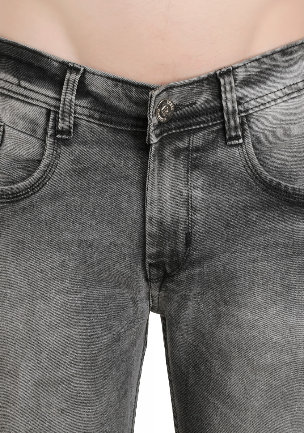 Light Gray Slim Fit Jeans For Men