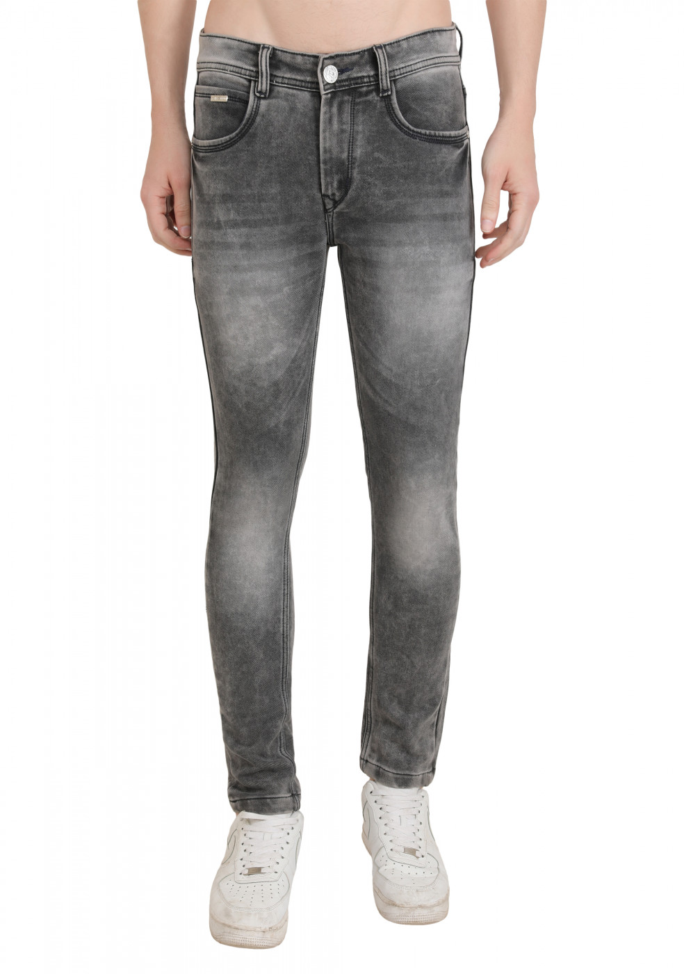 Light Gray Slim Fit Denim Jeans For Men
