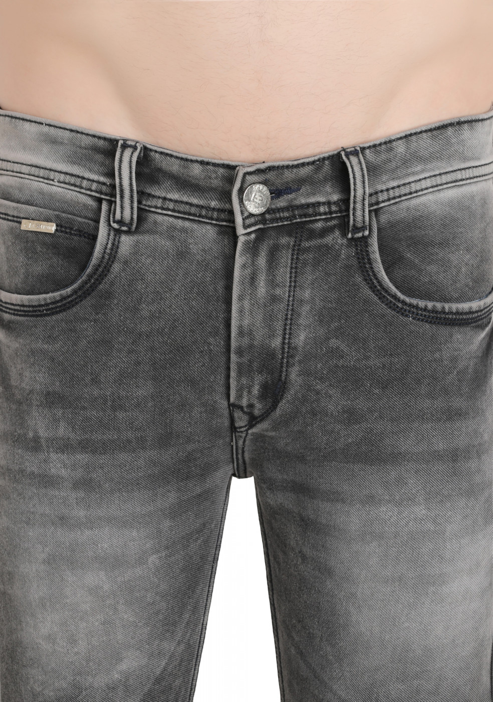 Light Gray Slim Fit Denim Jeans For Men
