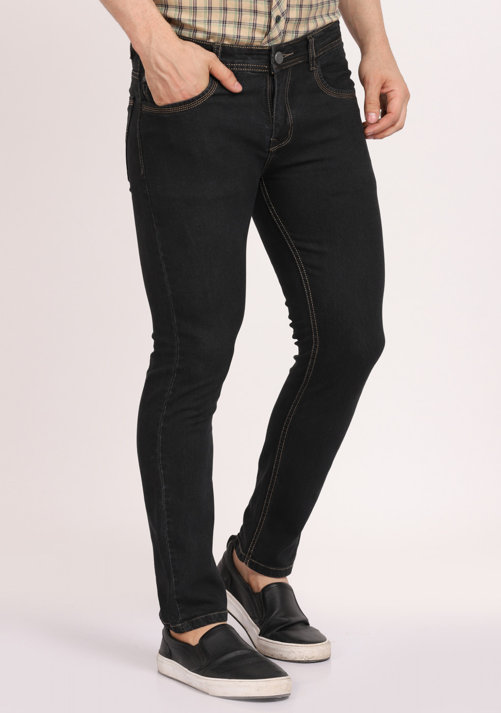 ASHTOM Stylish Black Jeans Lightweight Regular Fit For Men