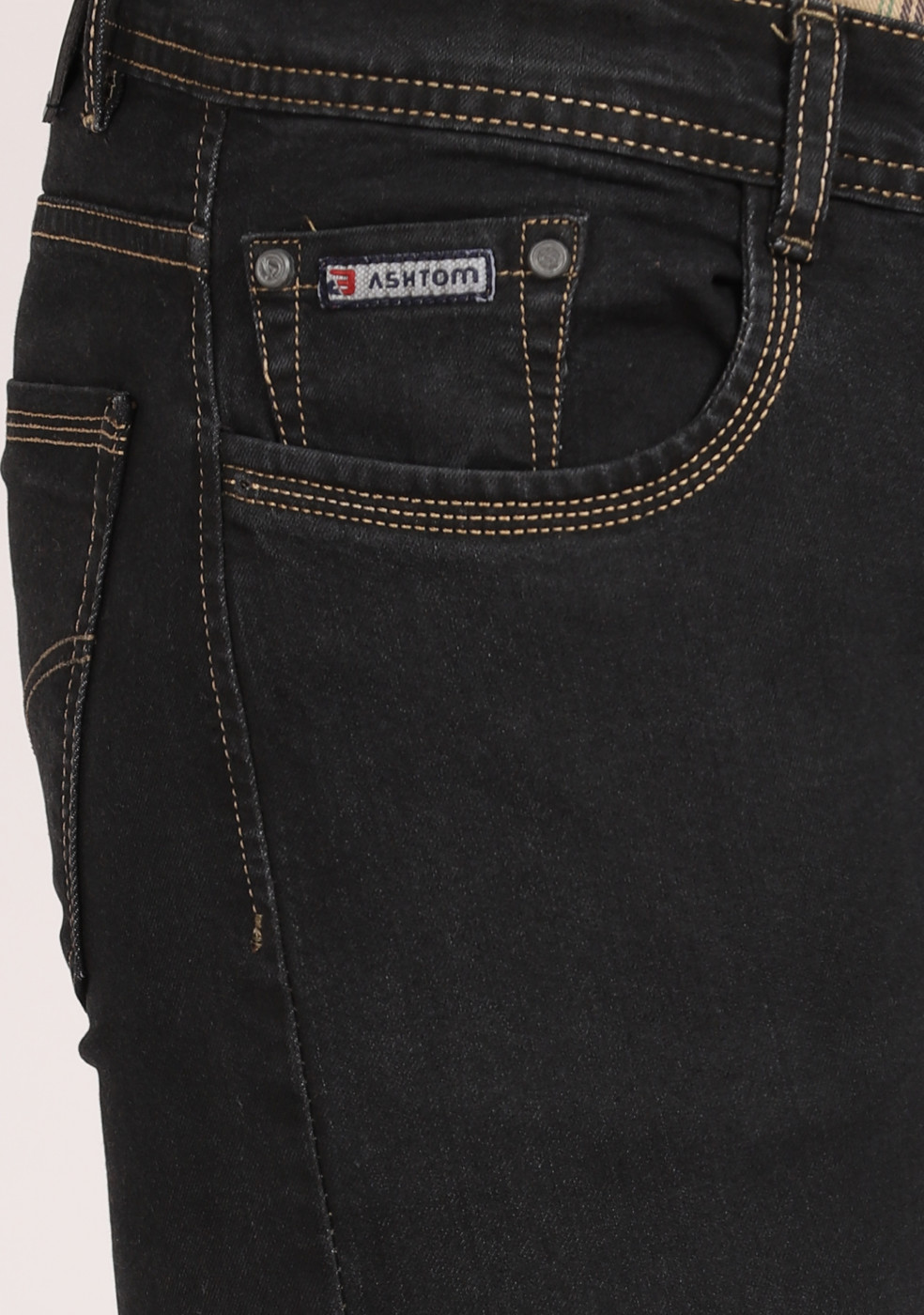 ASHTOM Stylish Black Jeans Lightweight Regular Fit For Men