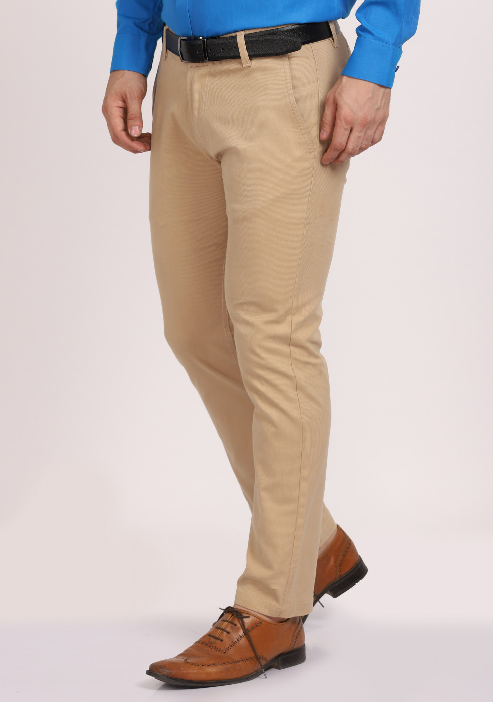 Buy STOP Solid Cotton Stretch Regular Fit Men's Trousers | Shoppers Stop-saigonsouth.com.vn