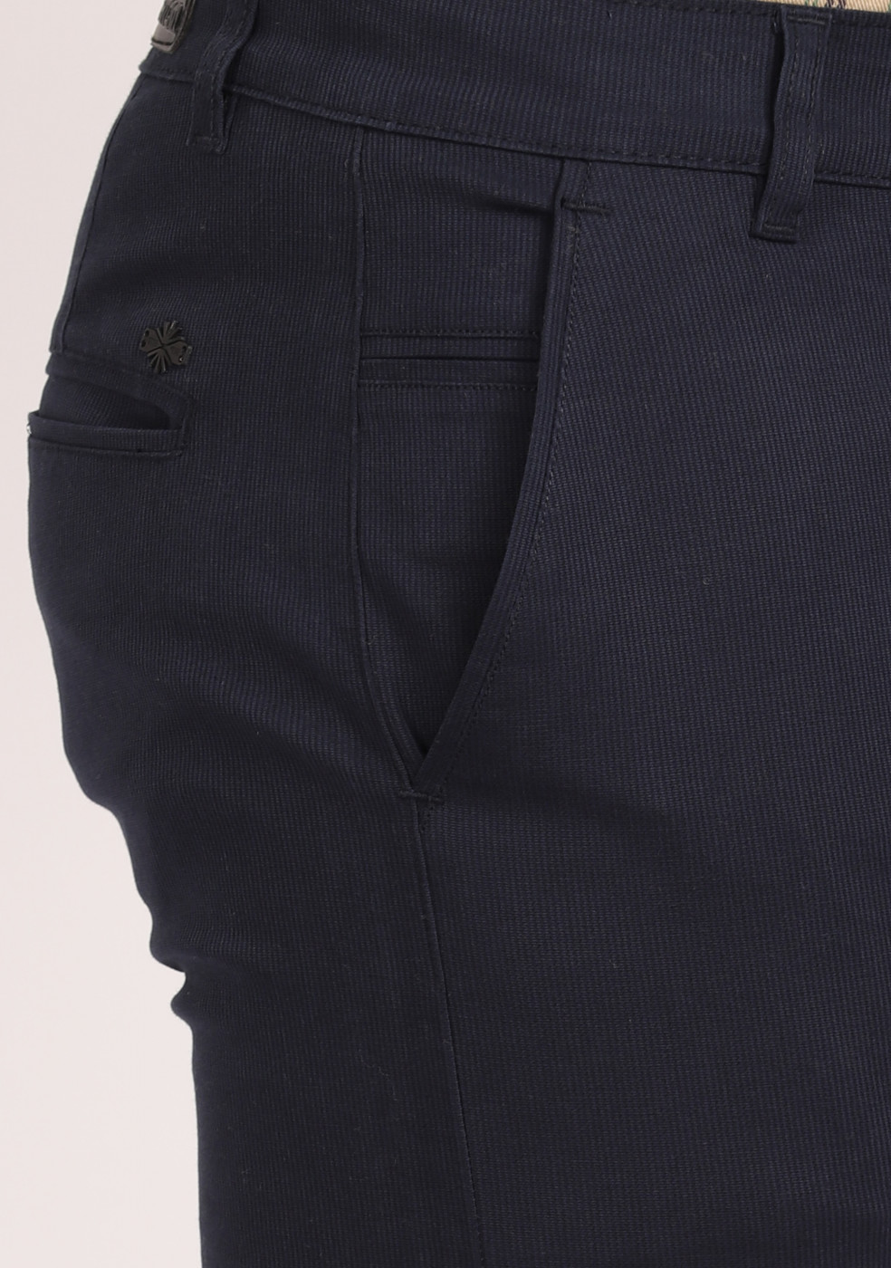 ASHTOM Navy Cotton Formal Trouser Regular Fit For Men