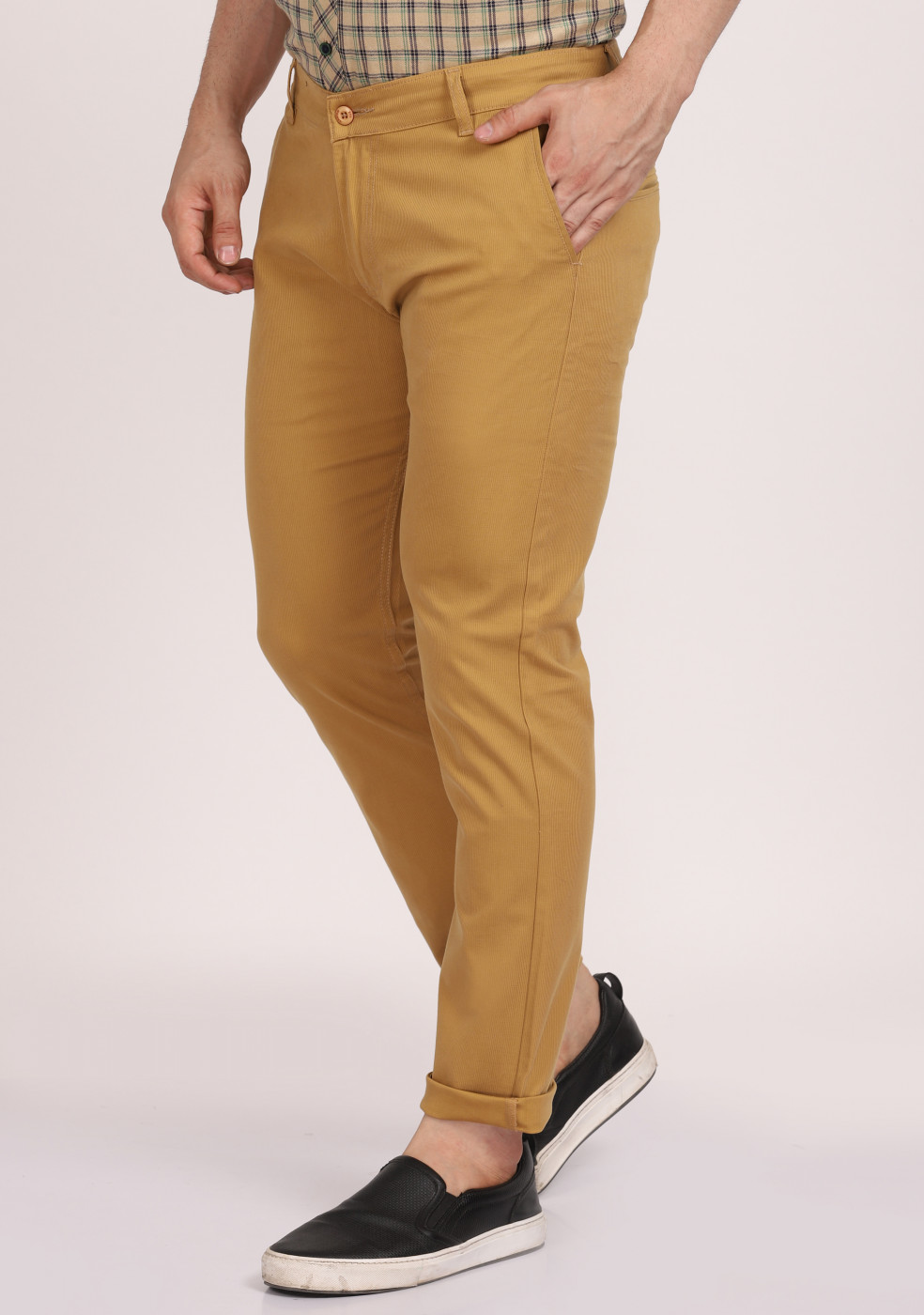 ASHTOM Cotton Khaki Formal Trouser Regular Fit For Men