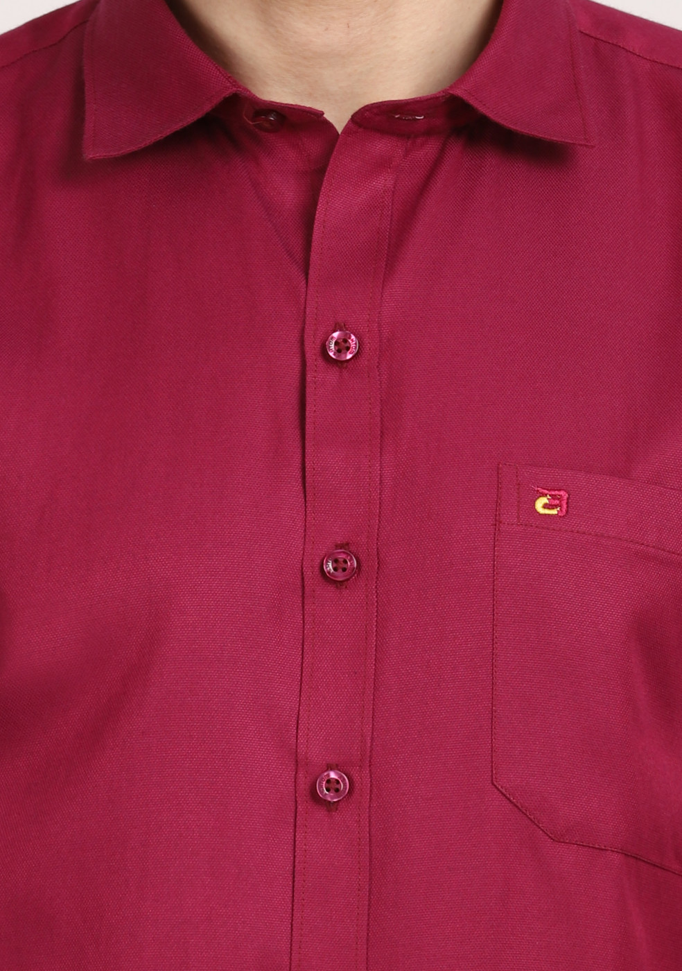 Purple Red Plain Cotton Shirt For Men Regular Fit