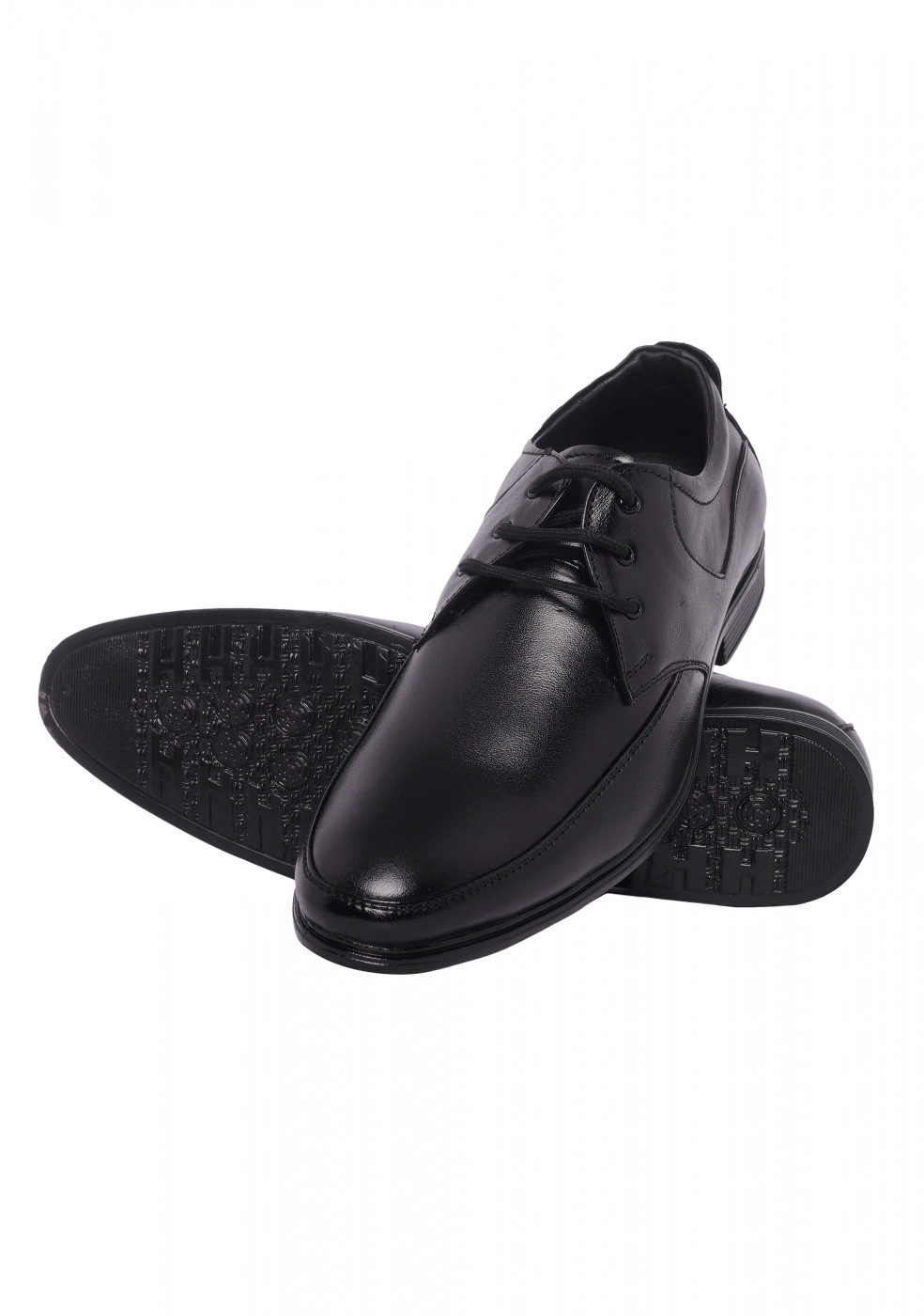 XSTOM Lather Formal Laceup Black Shoes