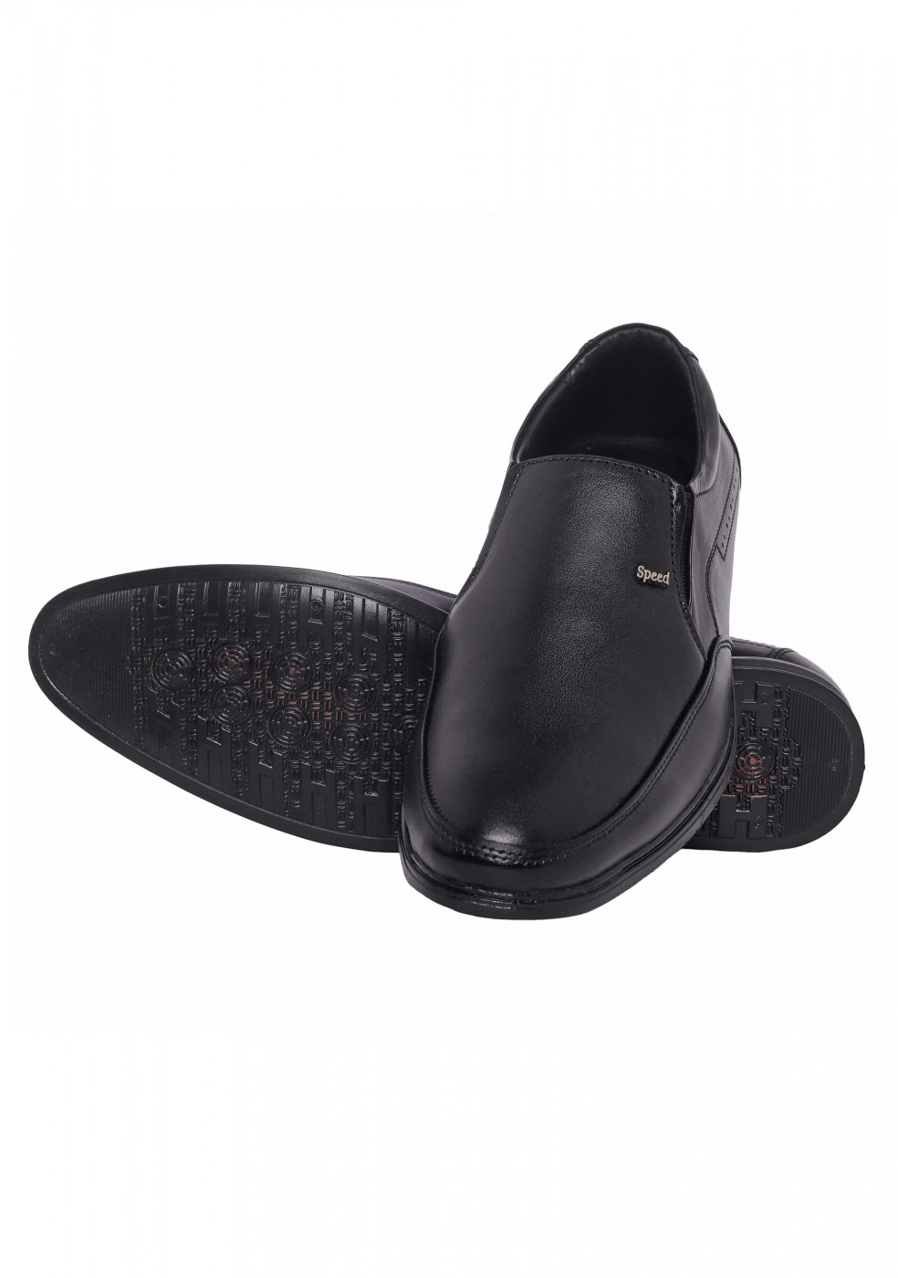 XSTOM Leather Formal Stylish Black Color Shoes For Men