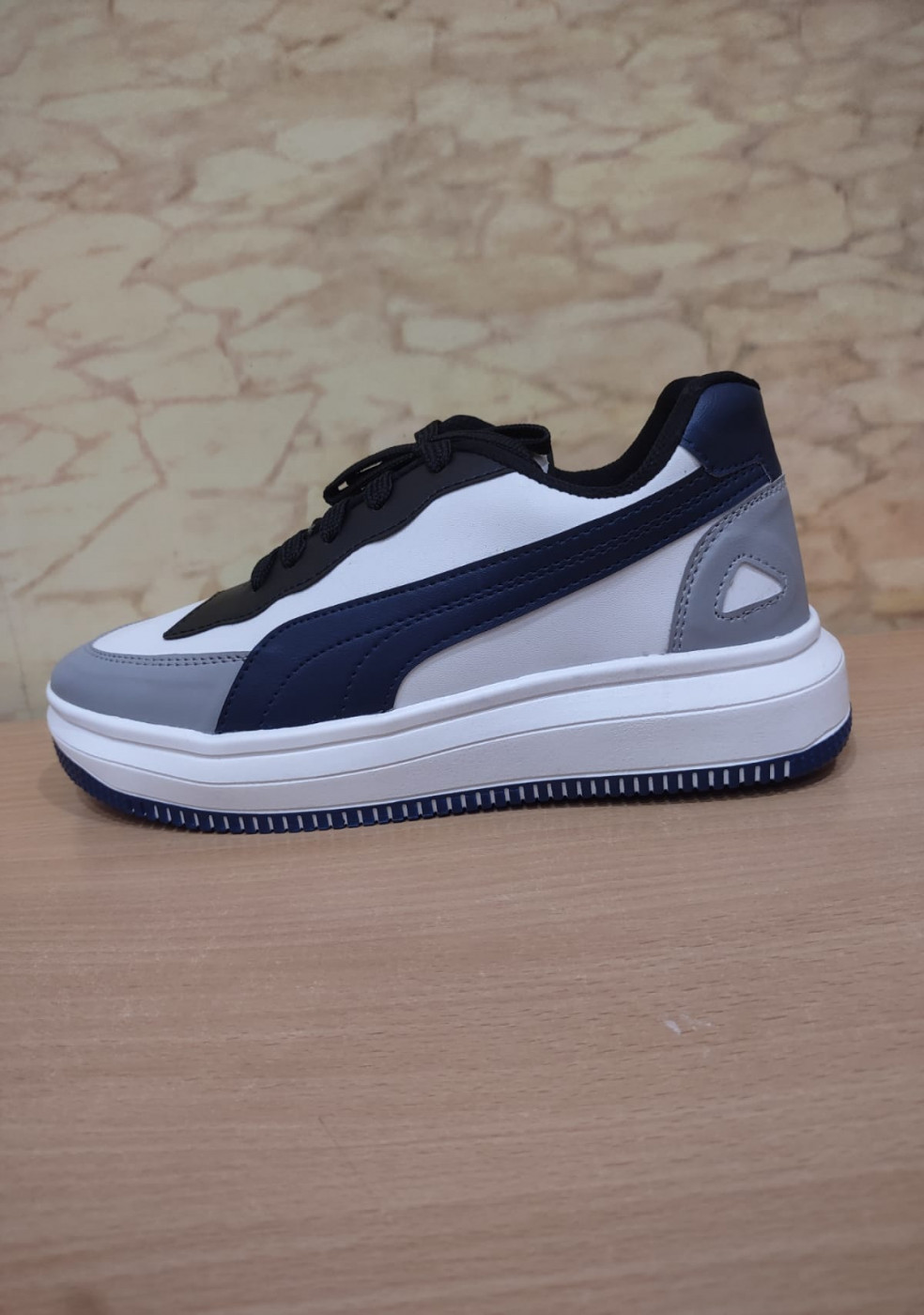 XSTOM White Navy Blue Sneakers For Men