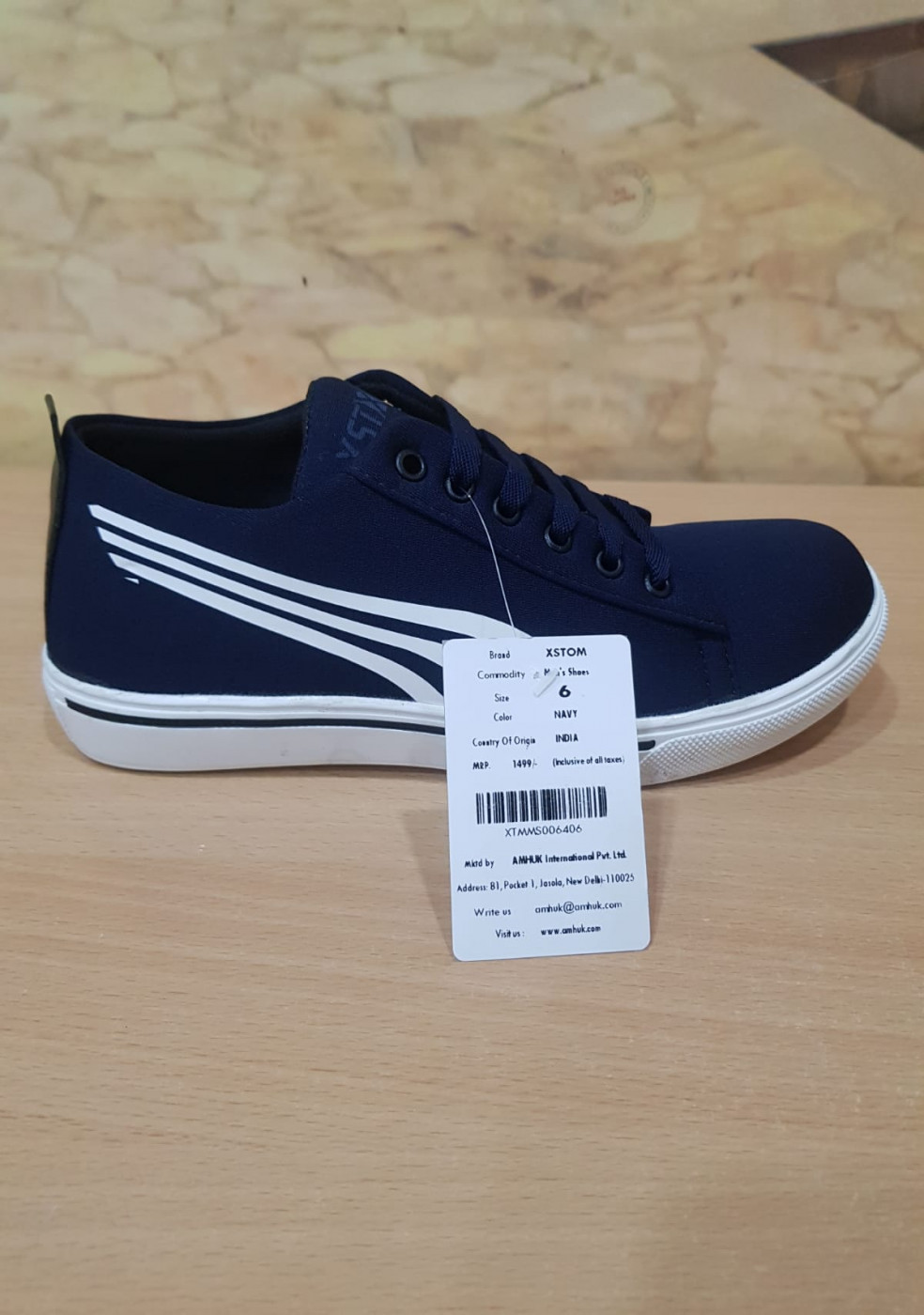 XSTOM Navy Canvas shoes For Men