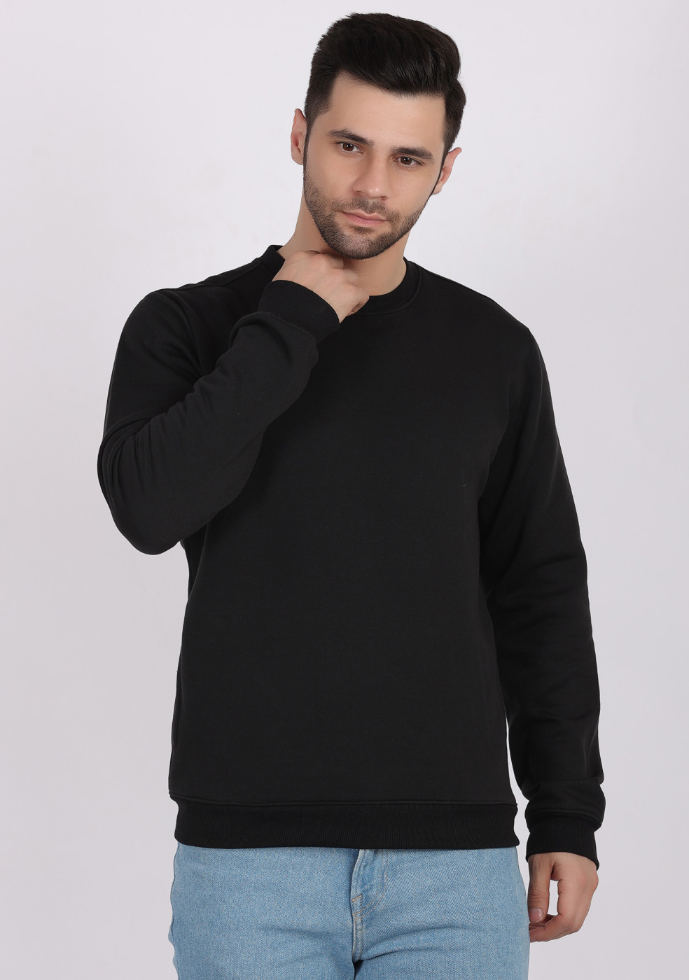 HUKH Black Color Sweatshirt For Men