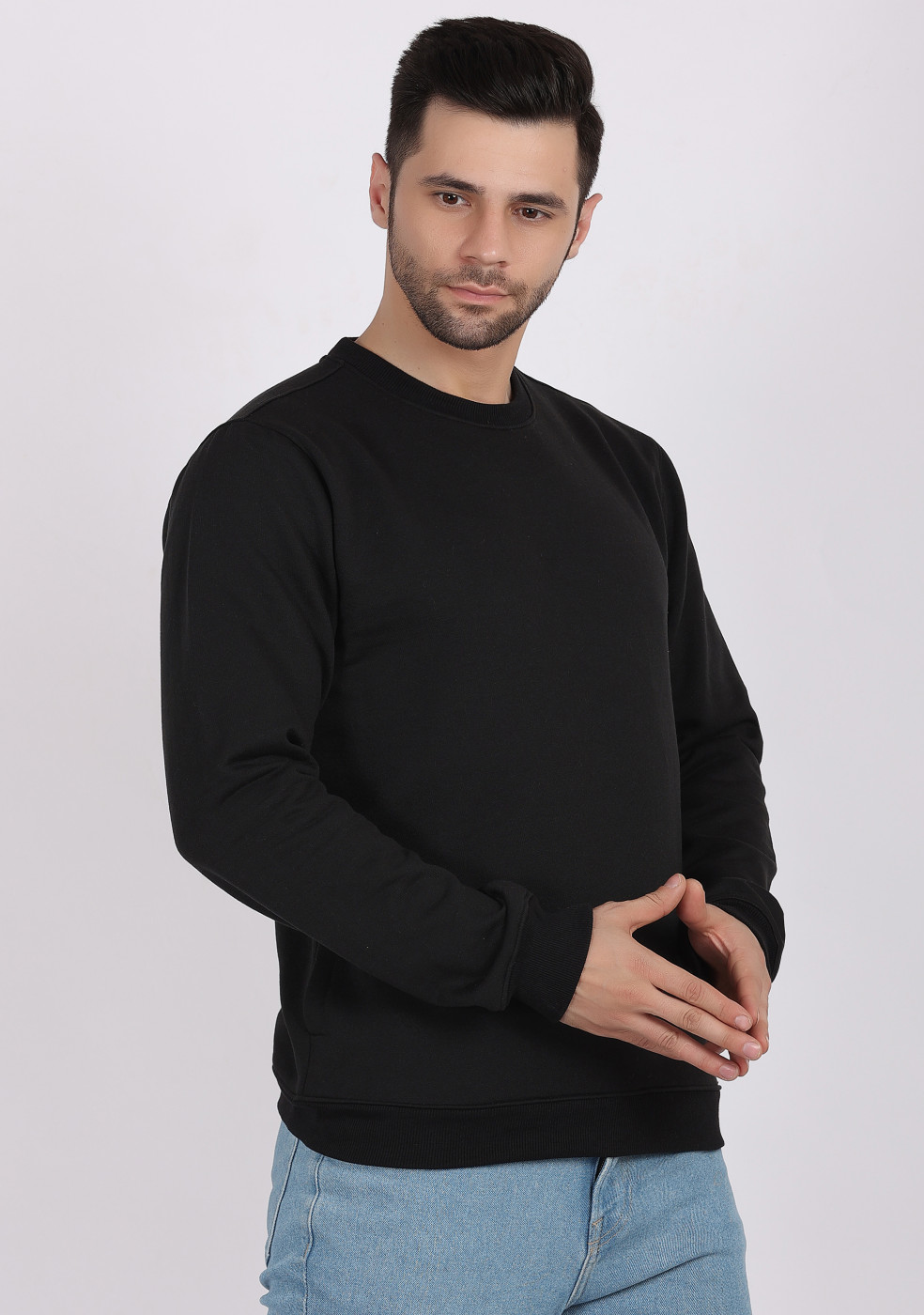 HUKH Black Color Sweatshirt For Men