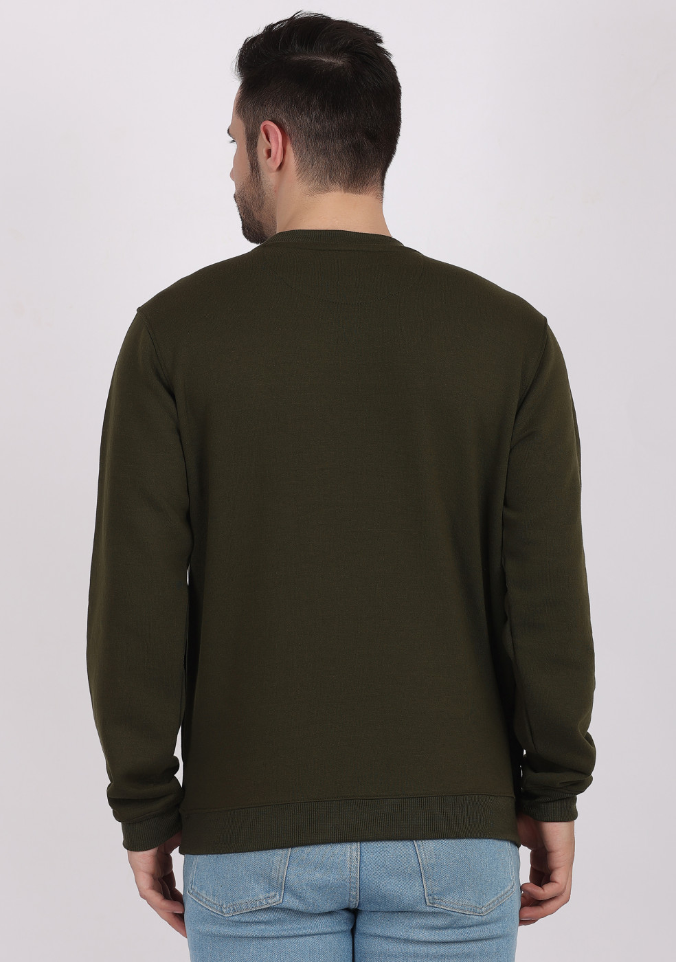 HUKH Olive Color Sweatshirt For Men