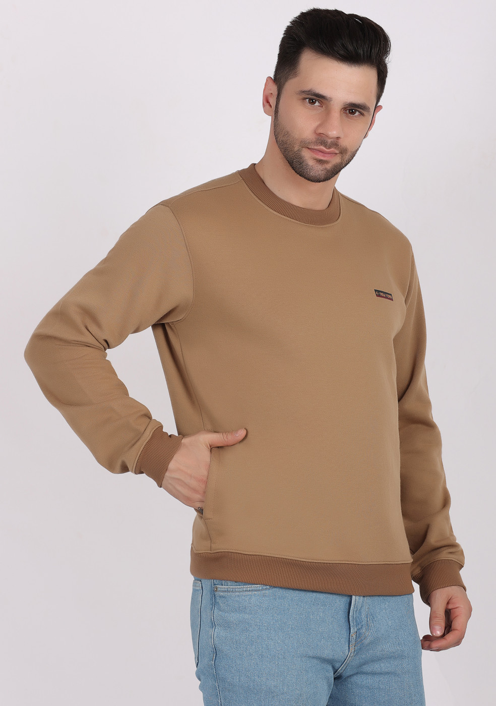 HUKH Khaki Color Sweatshirt For Men