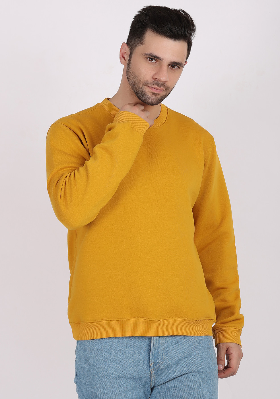 HUKH Mustard Color Sweatshirt For Men