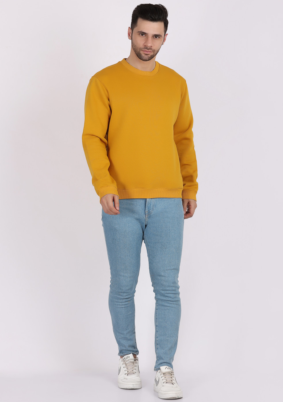 HUKH Mustard Color Sweatshirt For Men