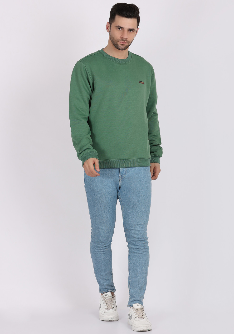HUKH Moss Green Color Sweatshirt For Men