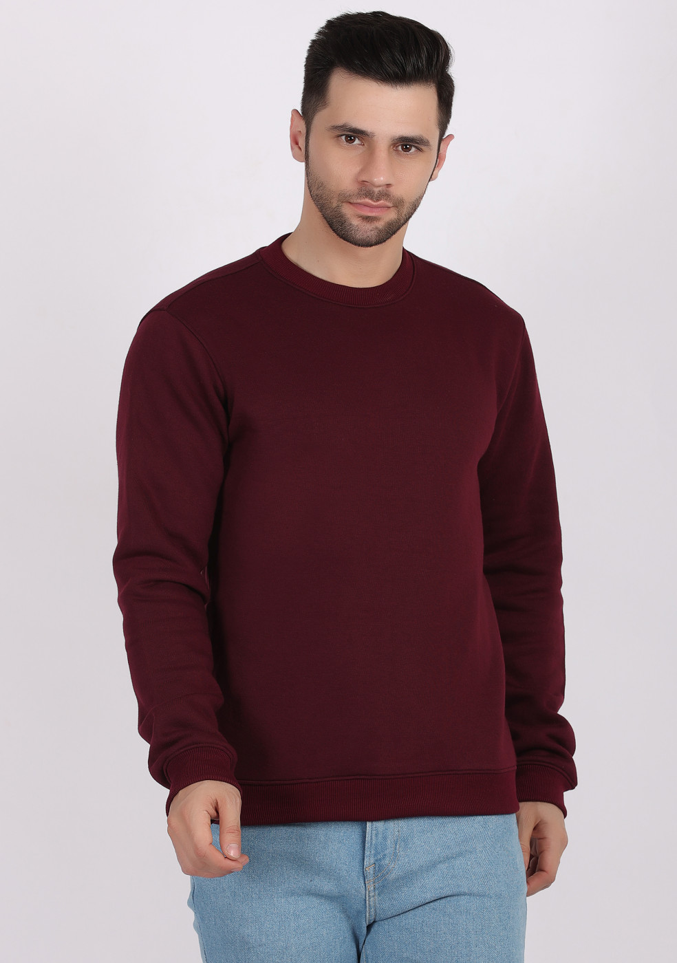 HUKH Wine Color Sweatshirt For Men