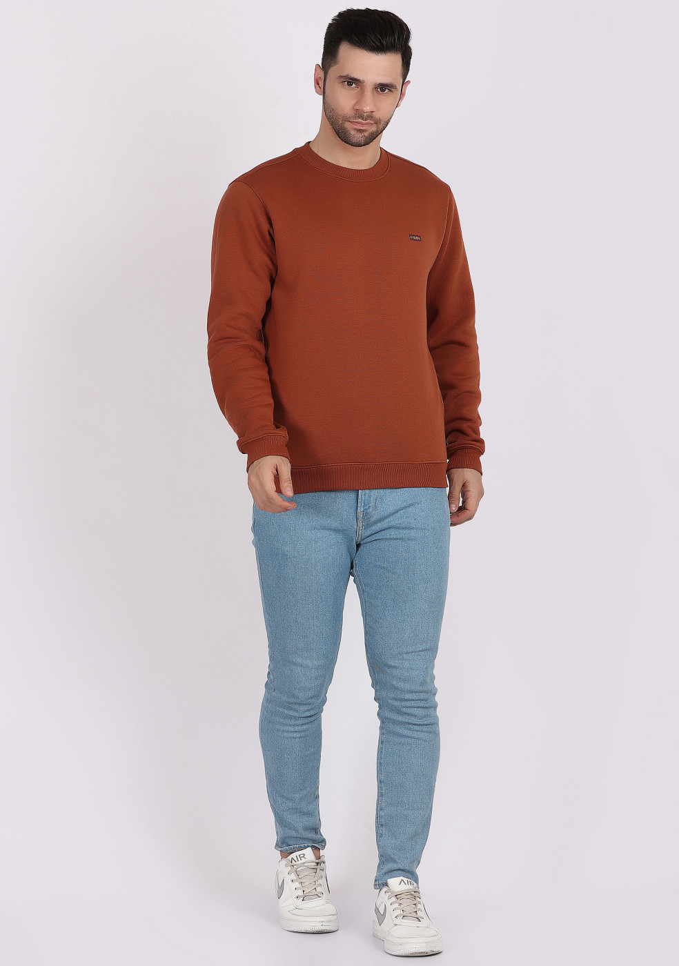HUKH Rust Color Sweatshirt For Men
