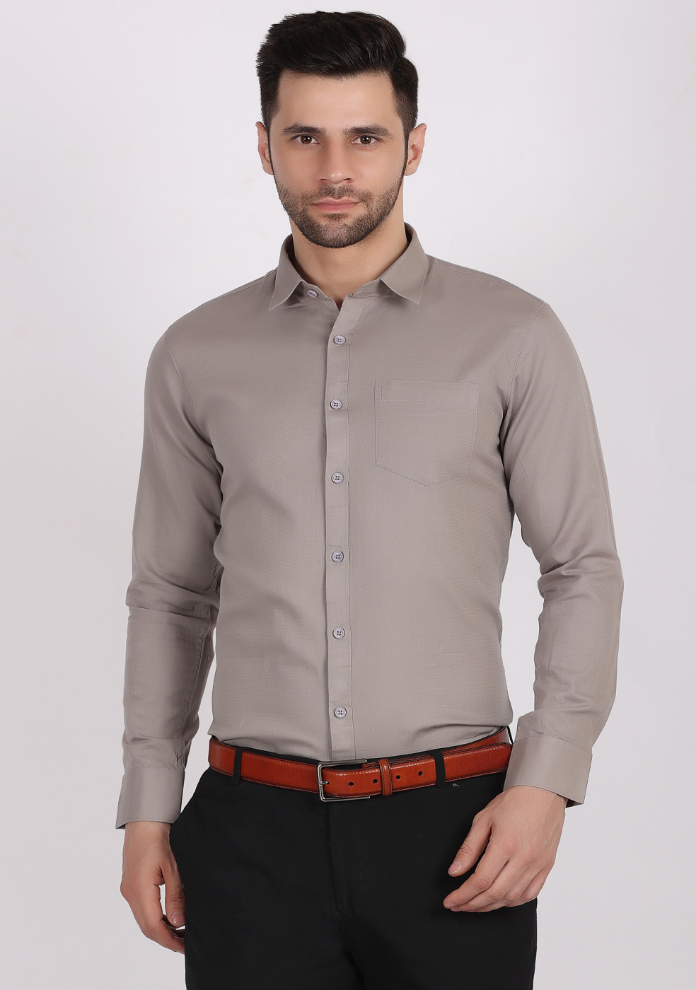 ASHTOM Plain Formal Cotton Shirt For Men