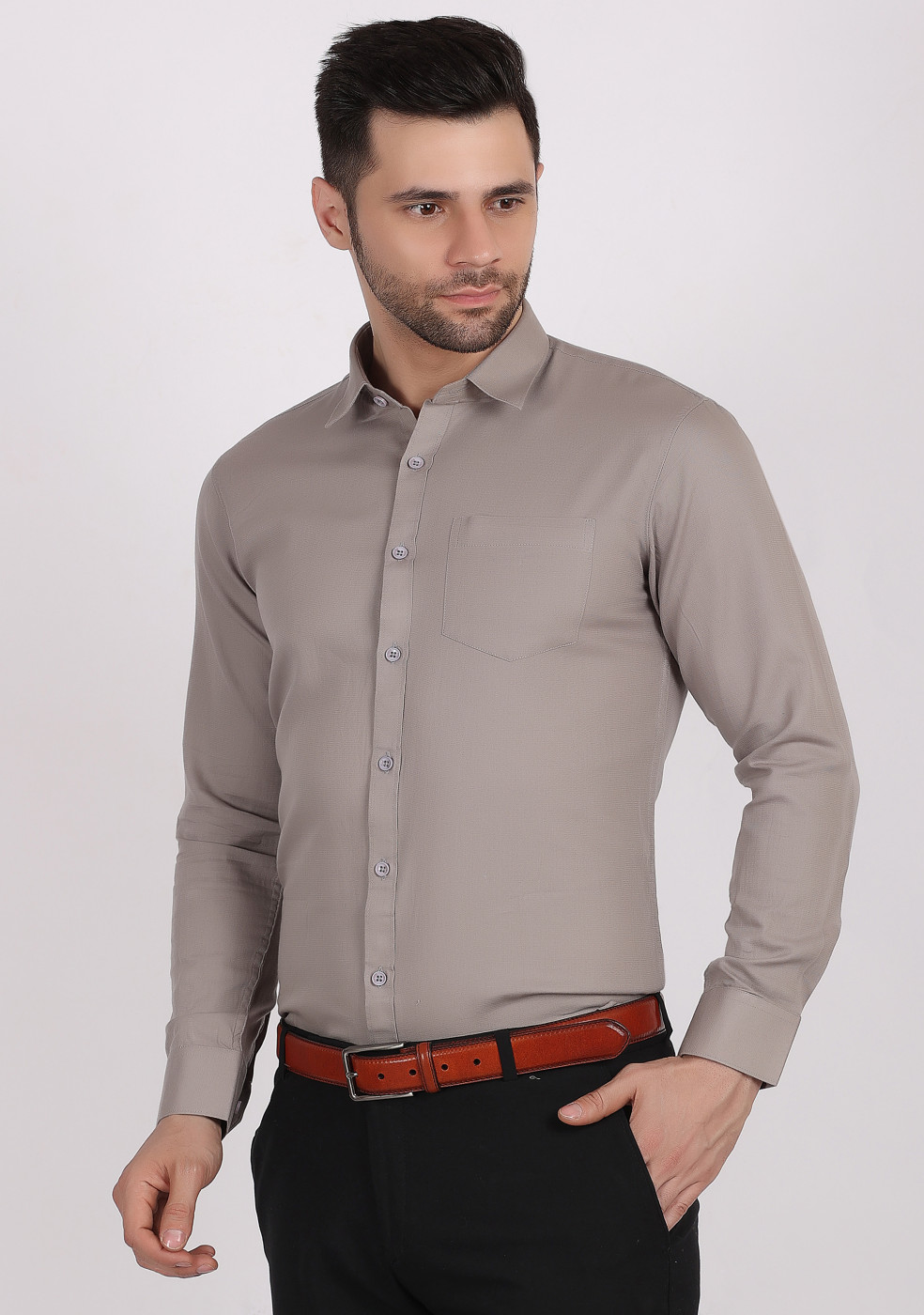 ASHTOM Plain Formal Cotton Shirt For Men