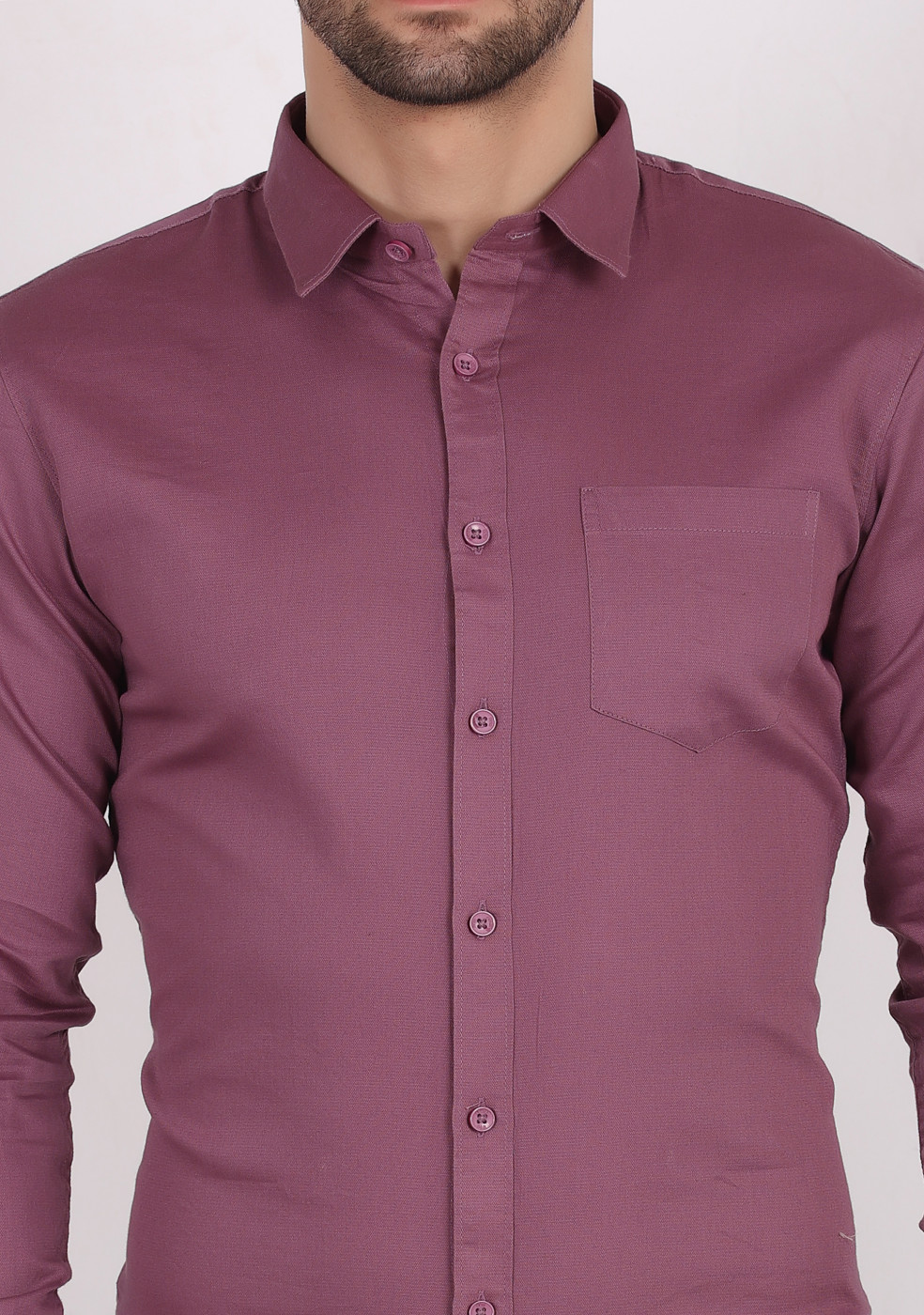 ASHTOM Onion Color Plain Cotton Shirt For Men