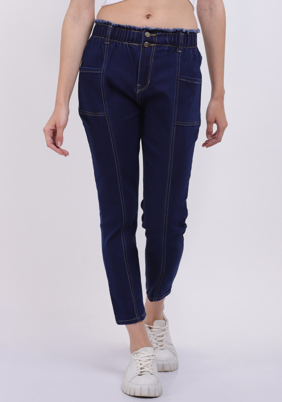 Buy online Navy Blue Comfortable Jeans For Women