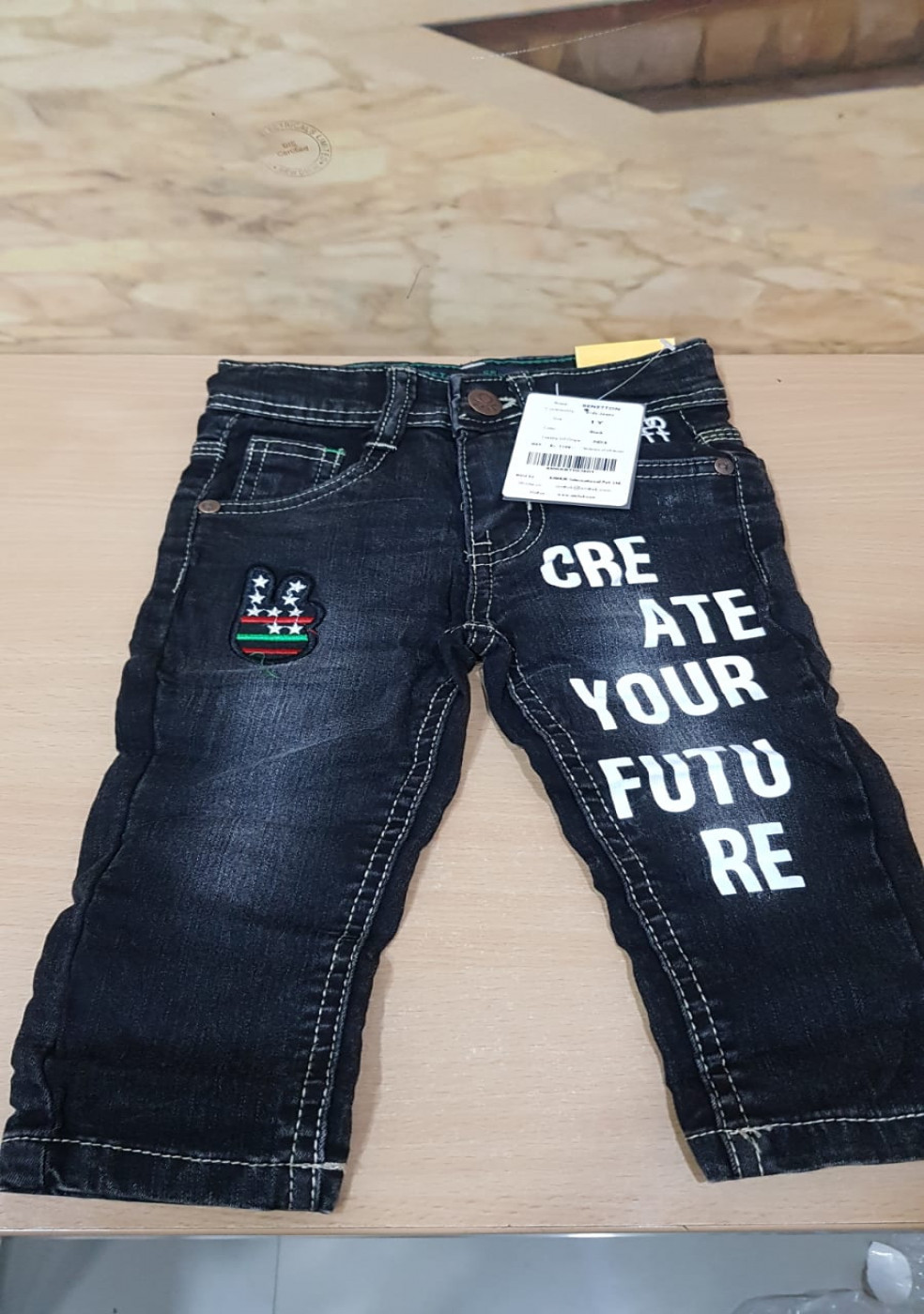 Black Stylish Denim Jeans For Kids