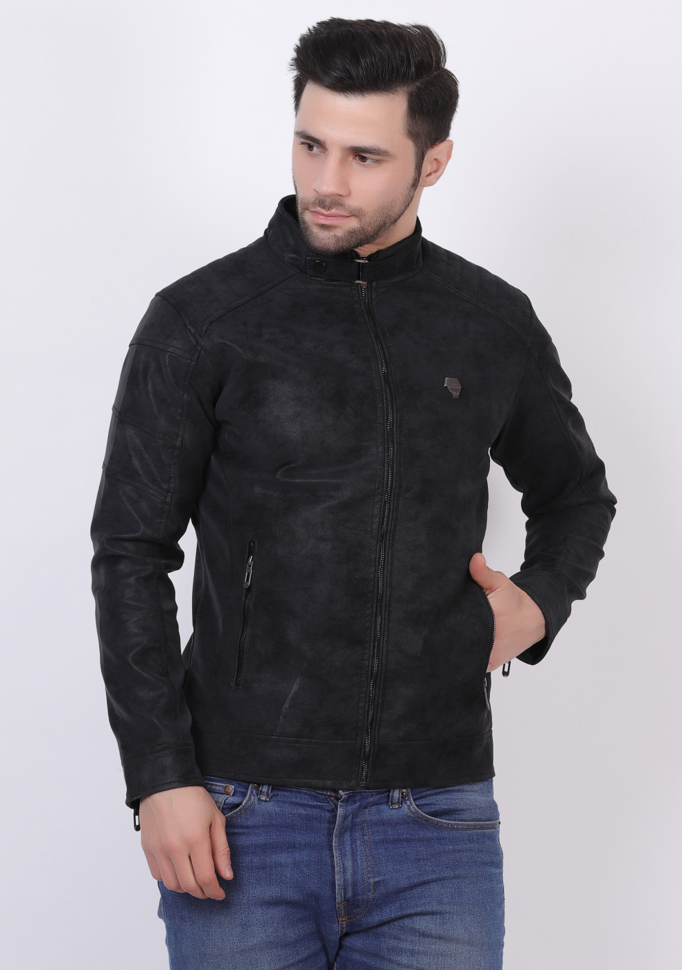 Men Stylish Black Lather Jacket