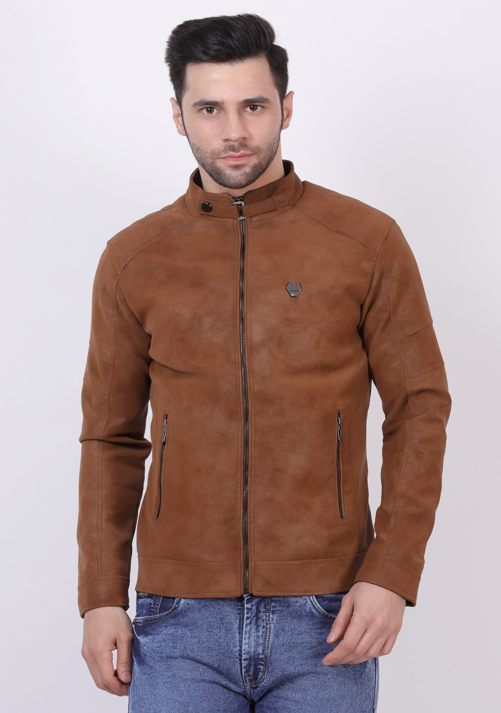 Men Stylish Brown Lather Jacket