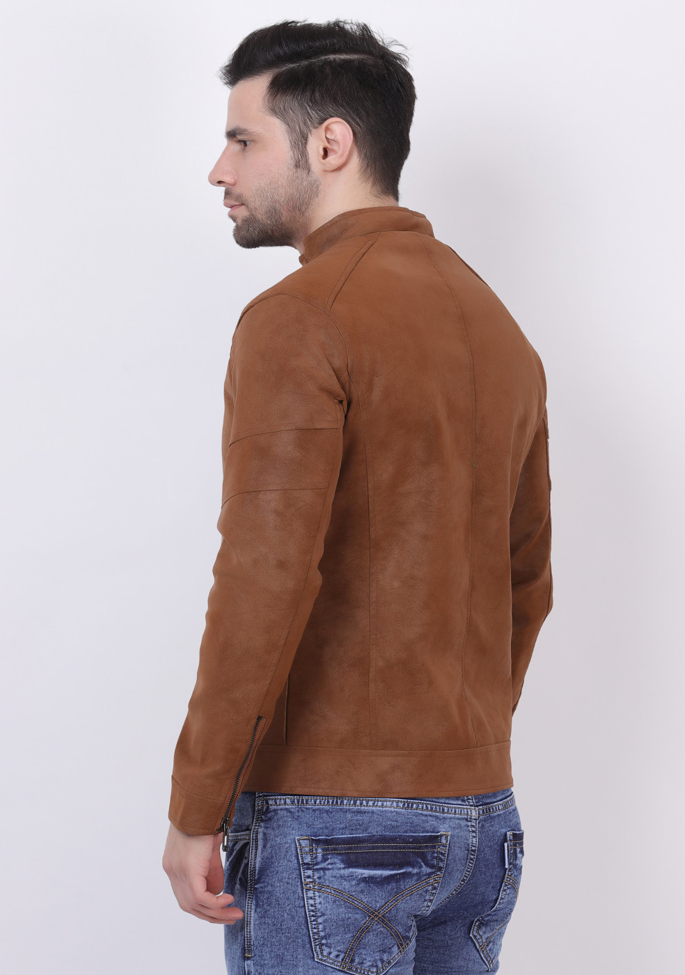 Men Stylish Brown Leather Jacket