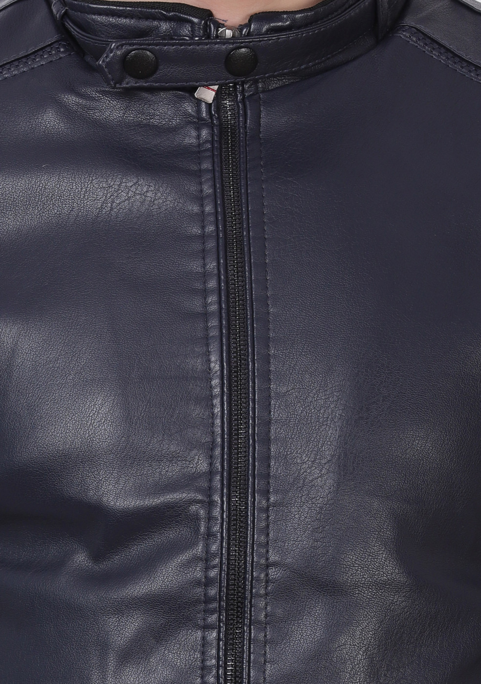 Men Blue Leather Jacket