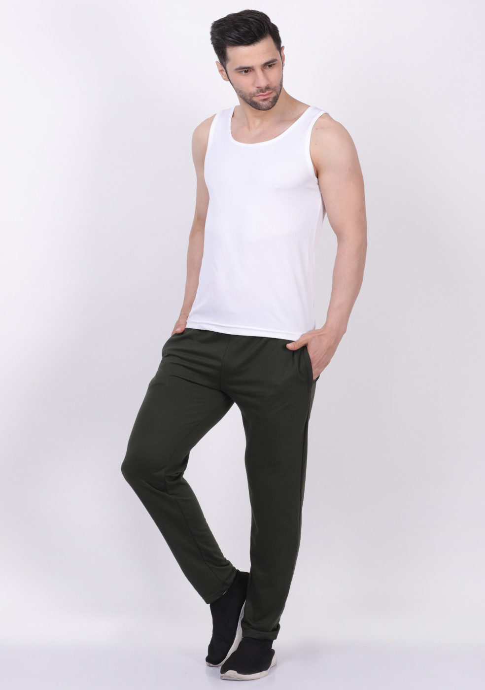 HUKH Green Casual Terry Sport wear Jagger For Men