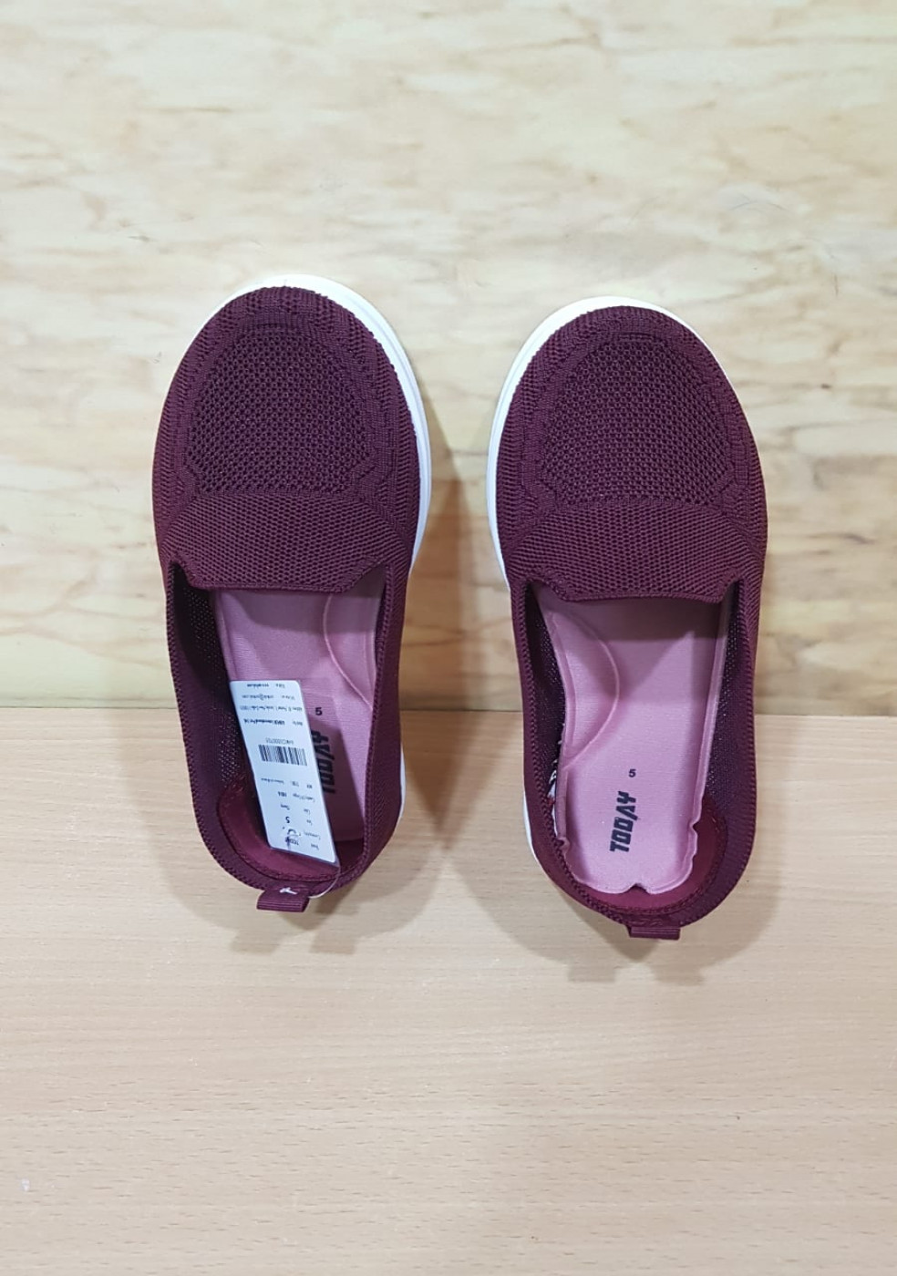 Textured Slip-On Cherry Casual Shoes For Woman