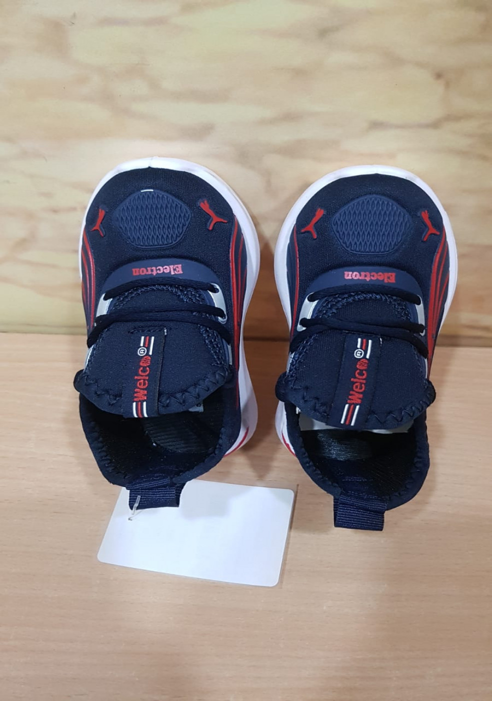 Navy Kids Sports Shoes With laces
