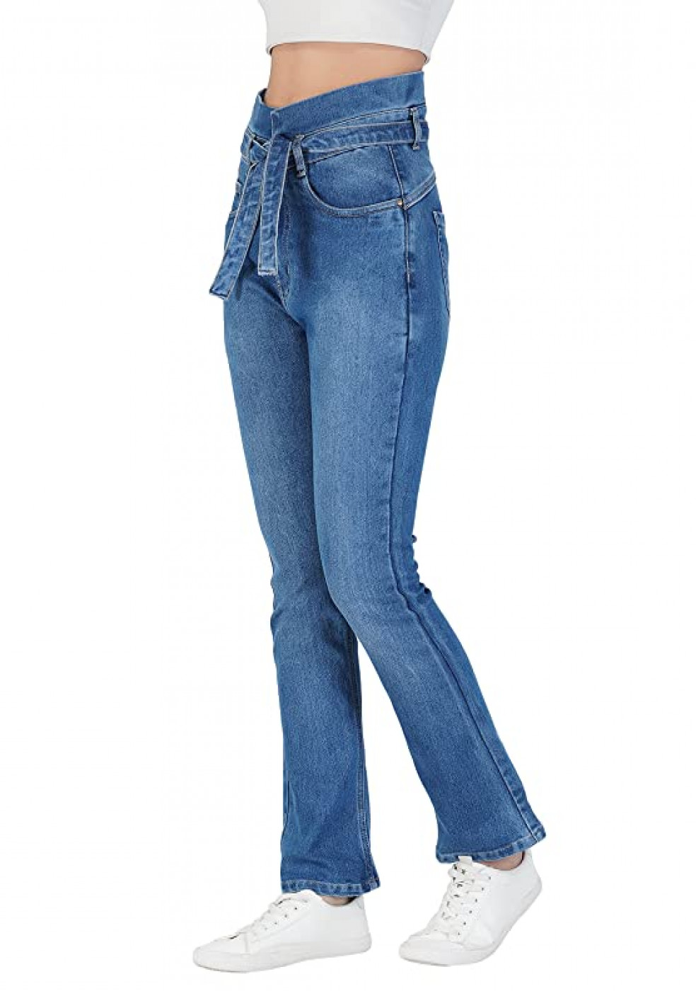 Women Stretchable Cotton Blue Jeans