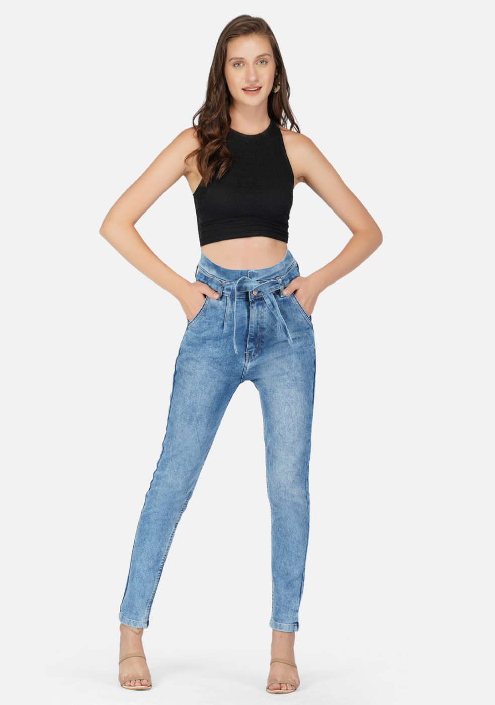 Women Sky Stretchable Cotton Jeans